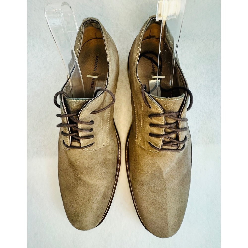 Banana Republic Suede Leather Oxfords Dress Shoes Casual Gray Size 10 - Picture 3 of 7